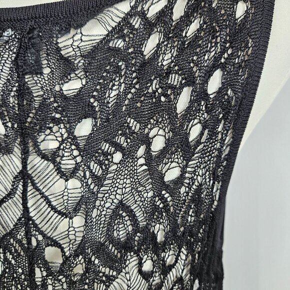 Eileen Fisher Black Crochet Lace Sleeveless Midi Dress Large Romantic Coqette - Picture 8 of 14